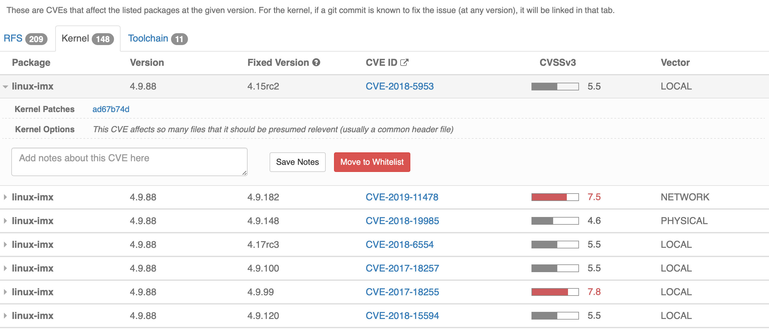 Vigiles Prime provides a link to the Kernel Patch that fixes this vulnerability, streamlining the patch management process